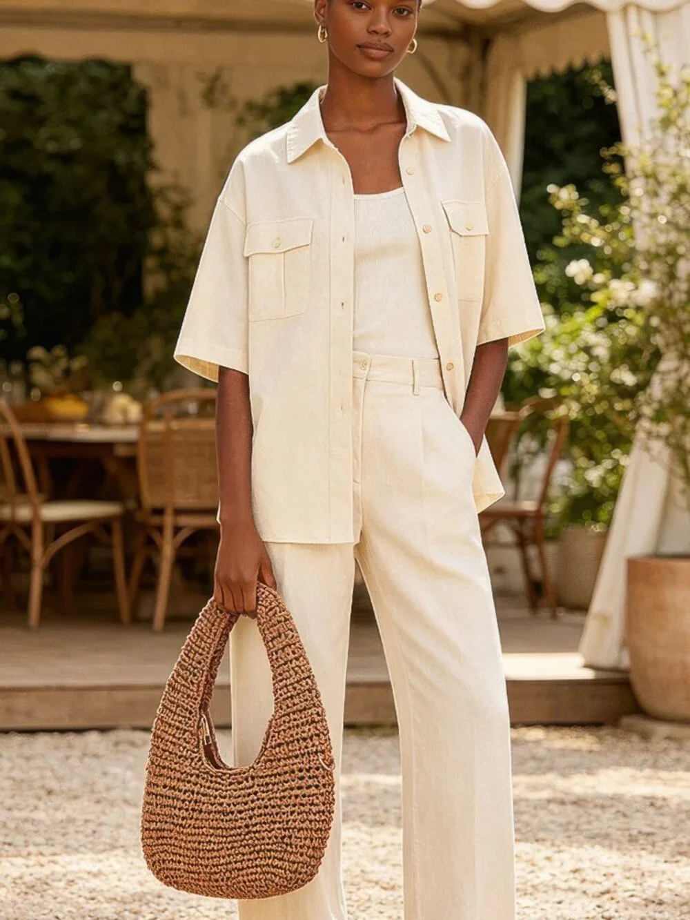Crochet Woven Hobo Bag